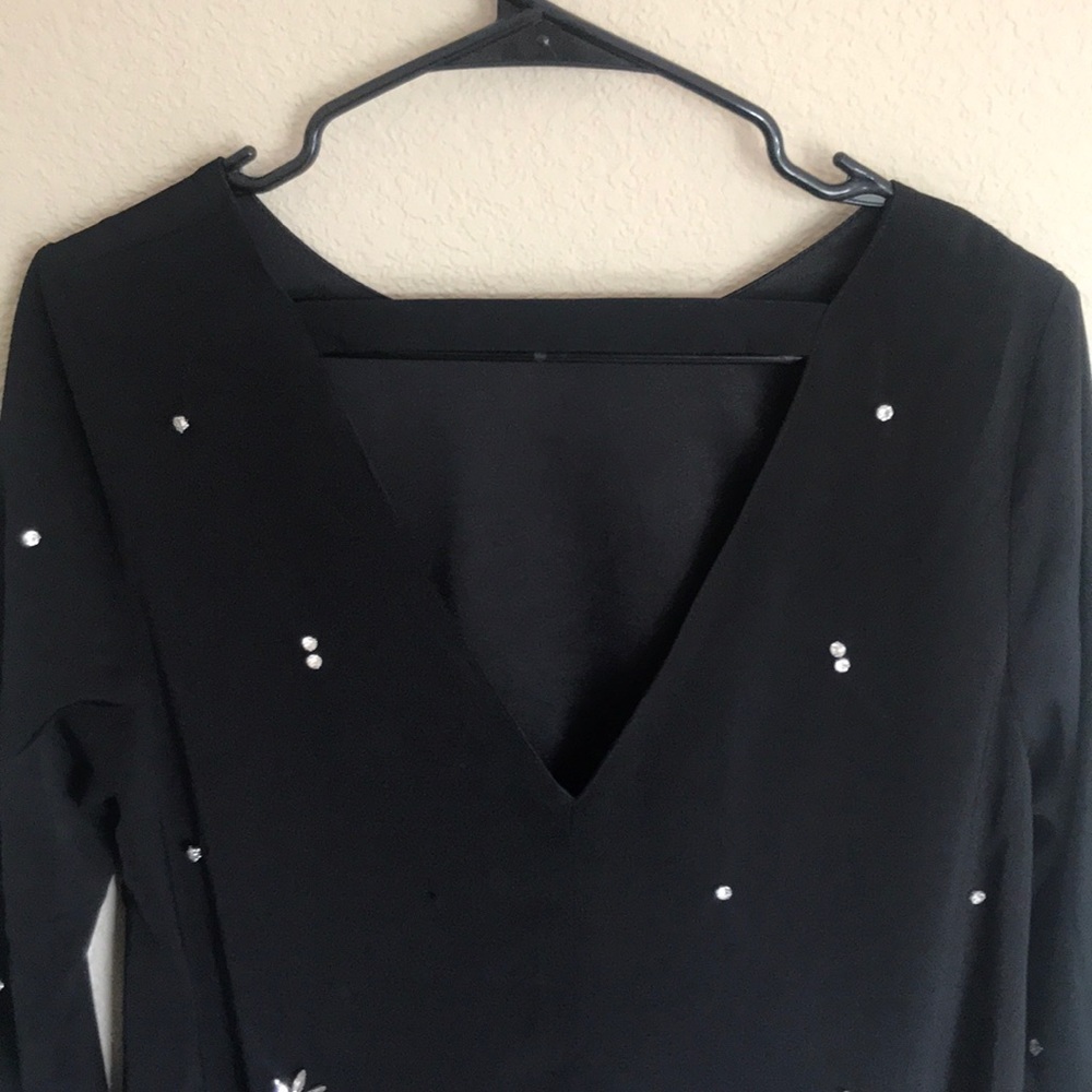Lulu’s Jeweled Black Dress - Picture 3 of 5